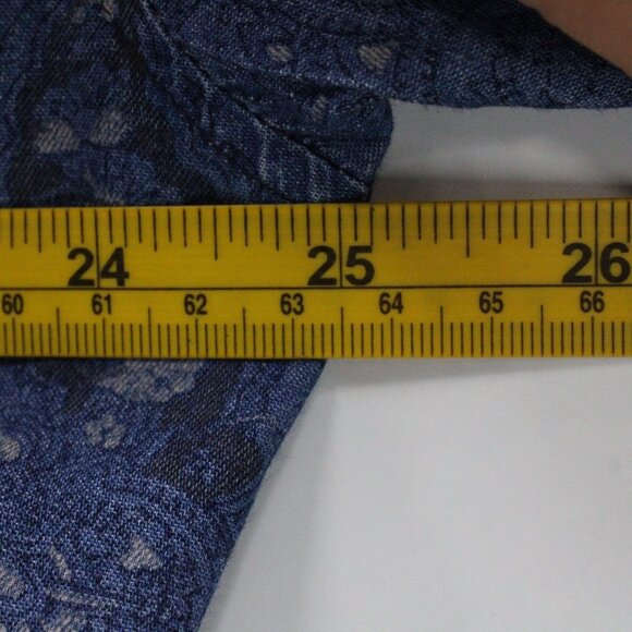 Patrick James Shirt Mens Blue Paisley Pattern Button Down Collared Regular Large - Picture 8 of 9